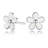 Boucles marguerites argent