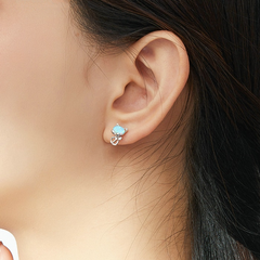 Boucles chat opale argent