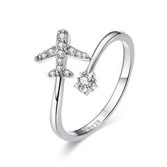 Bague argent avion