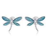 Boucles d'oreilles libellules argentées