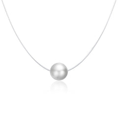 Collier Pendentif Perle avec fermoir en argent 925 plaqué or blanc