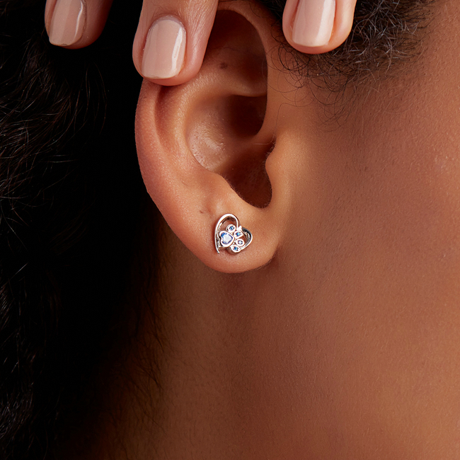 Boucles d'Oreilles Coeur avec Patte - Image 3