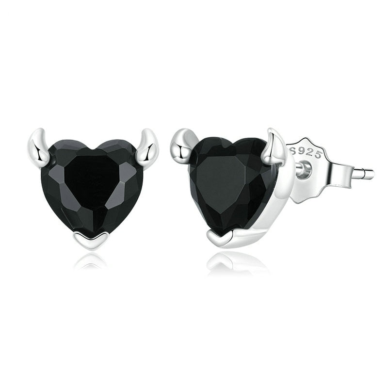Boucles d'Oreilles Coeurs Noirs