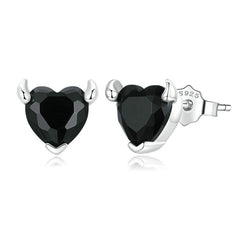 Boucles d'Oreilles Coeurs Noirs