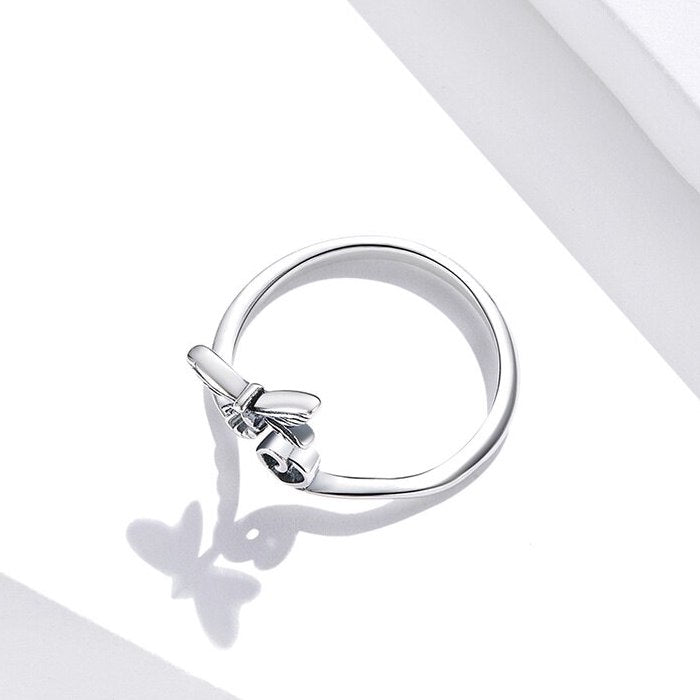 Bague Libellule avec Coeur en argent 925 plaqué or blanc ajustable - Photo 5