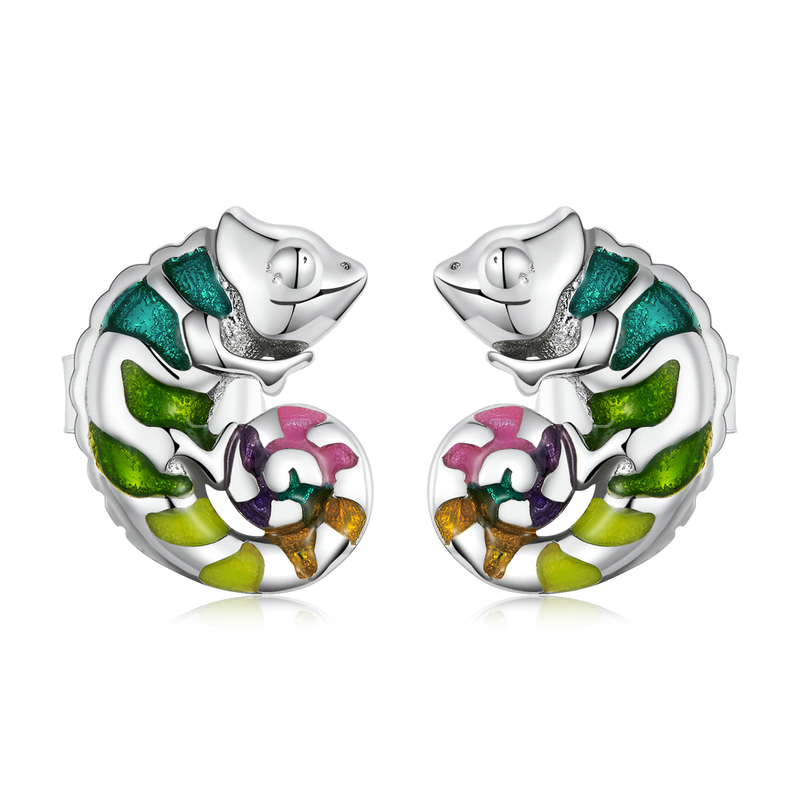 Boucles d'Oreilles Caméléon