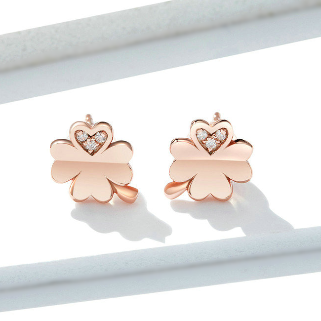 Boucles d'Oreilles Trèfle à Quatre Feuilles - Image 5