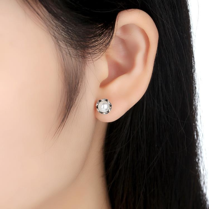 Boucles d'Oreilles Perles en Fleurs - Image 2