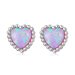 Boucles d'Oreilles Coeurs d'Opale