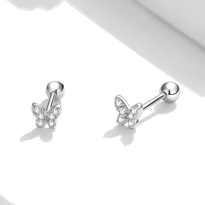 Boucles D'oreilles Papillons Brillantes - Image 3