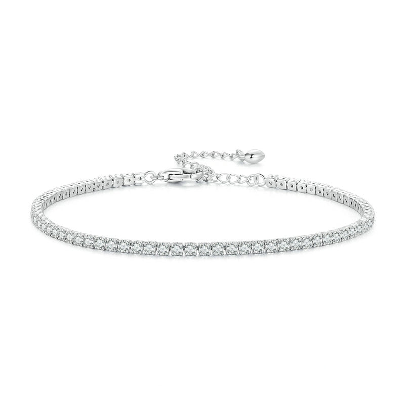 Bracelet Tennis en acier inoxydable plaqué or rose avec zircons blancs - Photo 4