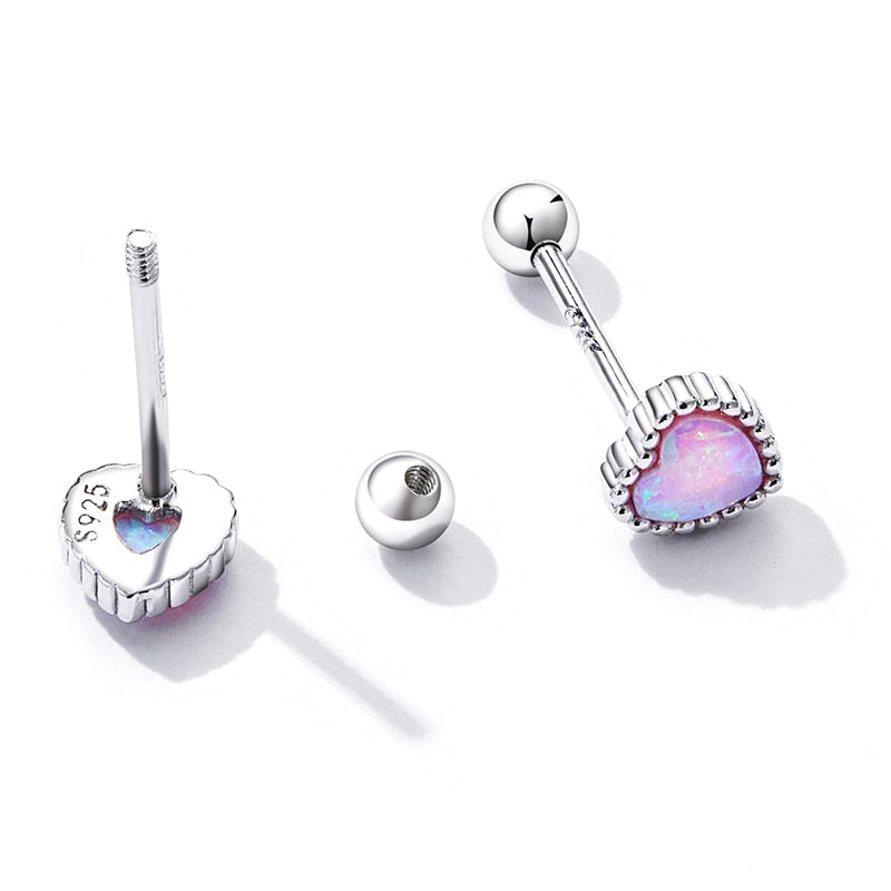 Boucles d'Oreilles Coeurs d'Opale - Image 4