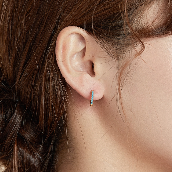 Boucles d'Oreilles Créoles Brillants - Image 2