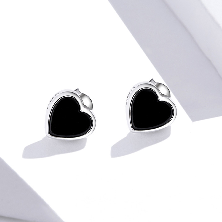 Boucles d'oreilles Coeurs Noirs - Image 4