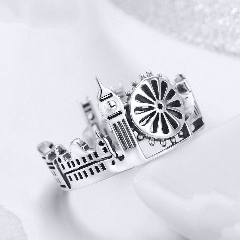 Bague Londres en argent 925 plaqué or blanc ajustable - Photo 5