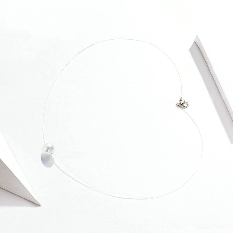 Collier Pendentif Perle avec fermoir en argent 925 plaqué or blanc - Photo 6