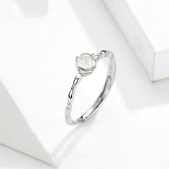 Bague Pierre de Lune en argent 925 plaqué or blanc ajustable - Photo 3