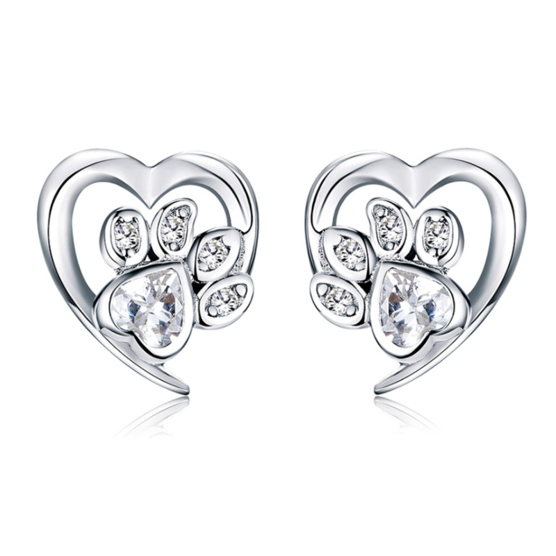 Boucles d'Oreilles Coeur avec Patte