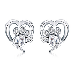 Boucles d'Oreilles Coeur avec Patte