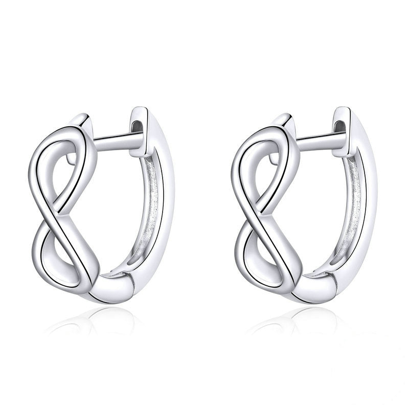 Boucles d’Oreilles Créoles Infini en argent 925 plaqué or blanc