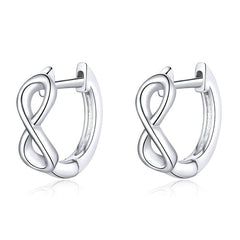 Boucles d’Oreilles Créoles Infini en argent 925 plaqué or blanc