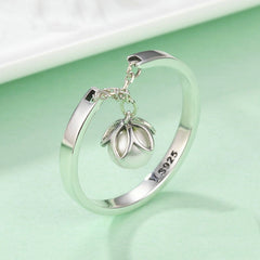 Bague avec Perle en argent 925 plaqué or blanc ajustable - Photo 3