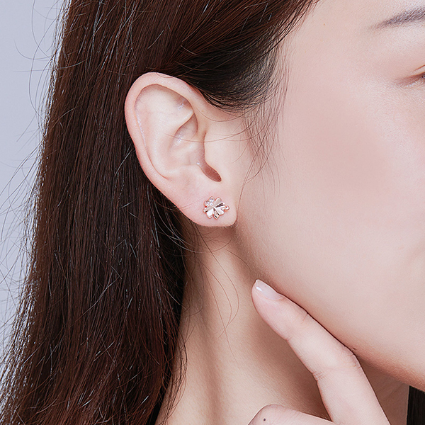 Boucles d'Oreilles Trèfle à Quatre Feuilles - Image 2