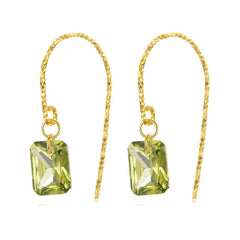 Boucles d'Oreilles Pendantes Vertes
