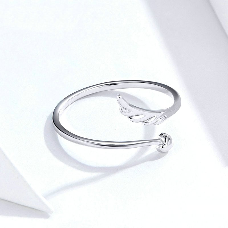 Bague Flèche en argent 925 plaqué or blanc ajustable - Photo 4