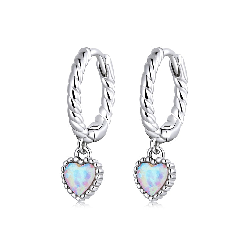 Boucles d'Oreilles Créoles avec Coeurs