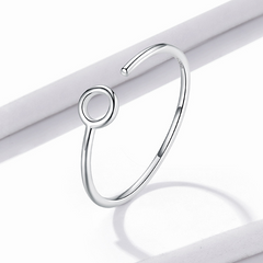 Bague Cercle en argent 925 plaqué or blanc ajustable - Photo 3