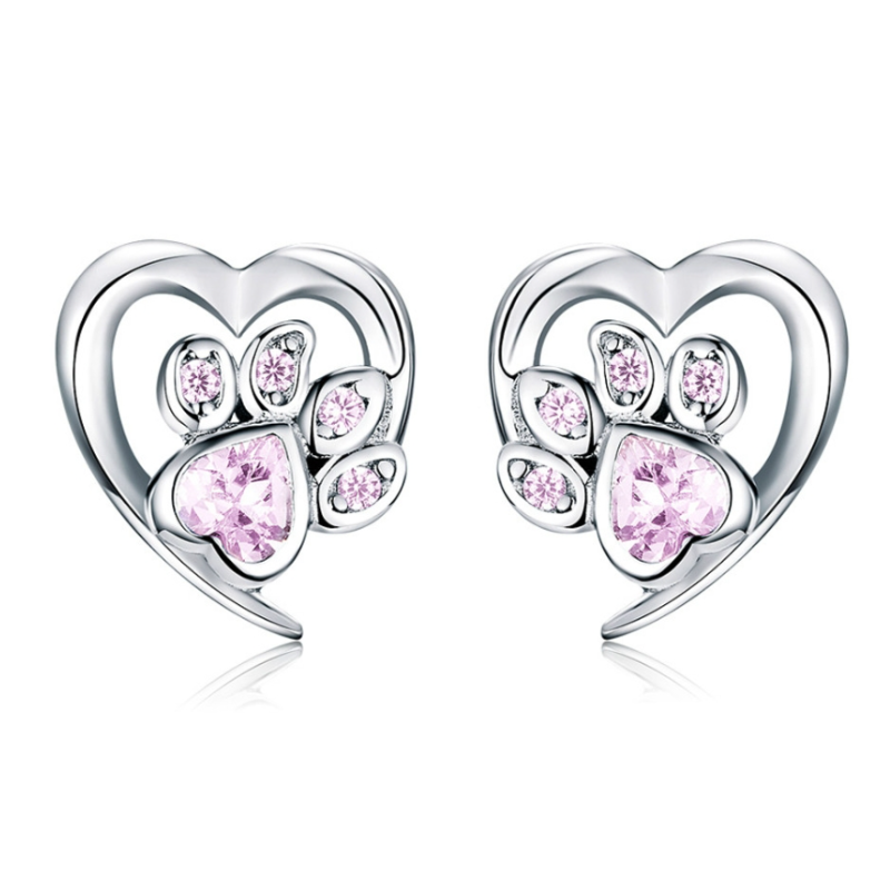 Boucles d'Oreilles Coeur avec Patte