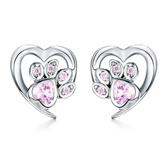Boucles d'Oreilles Coeur avec Patte