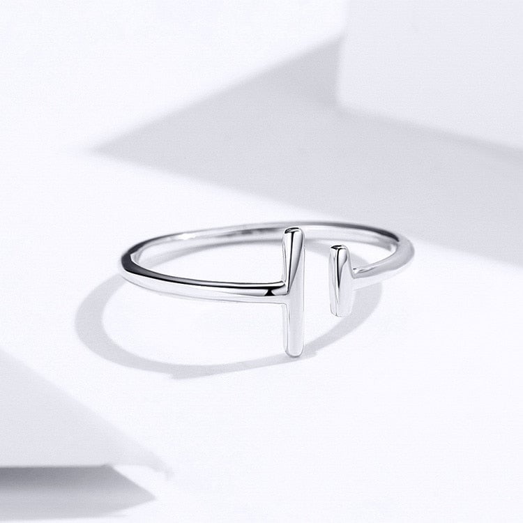 Bague Lignes Parallèles en argent 925 plaqué or blanc ajustable - Photo 4