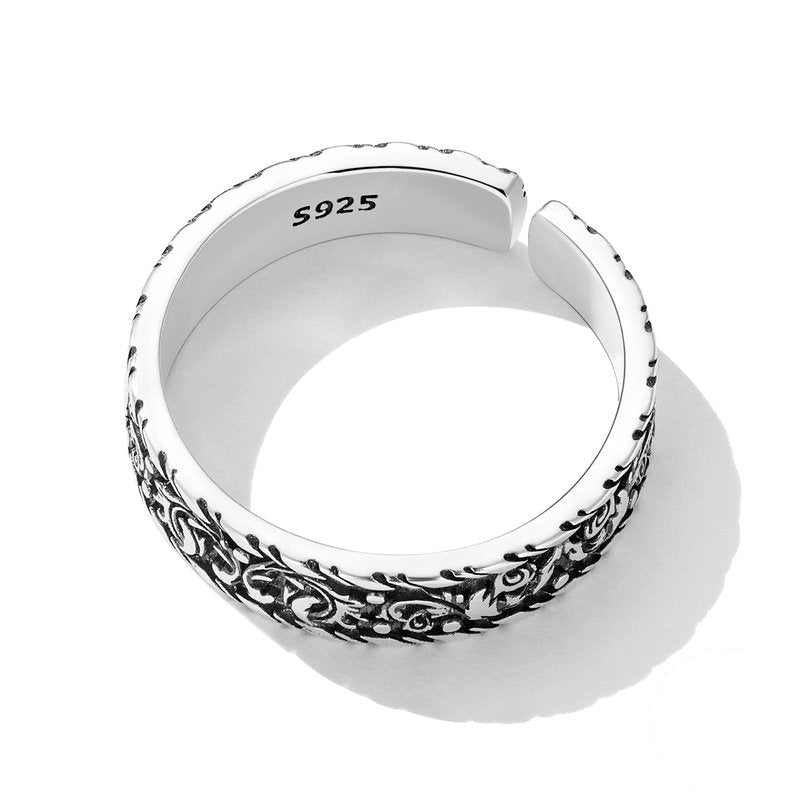 Bague Ancienne en argent 925 plaqué or blanc ajustable - Photo 5