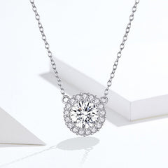 Collier Point Lumineux en argent 925 plaqué or blanc ajustable avec zircons blancs - Photo 3