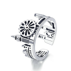 Bague Londres en argent 925 plaqué or blanc ajustable