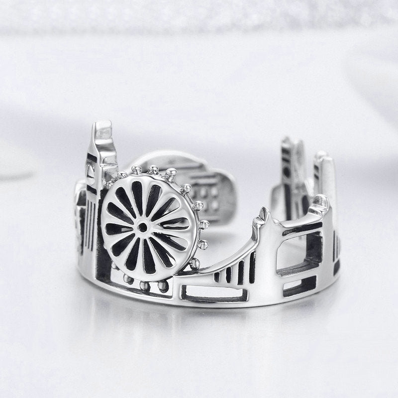 Bague Londres en argent 925 plaqué or blanc ajustable - Photo 3
