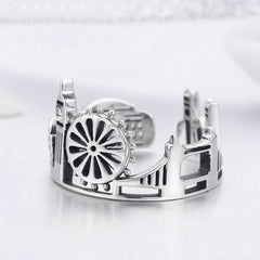 Bague Londres en argent 925 plaqué or blanc ajustable - Photo 3