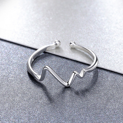 Bague Battement de Coeur en argent 925 plaqué or blanc ajustable - Photo 3