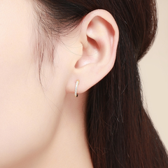 Boucles d'Oreilles Créoles Brillants - Image 2
