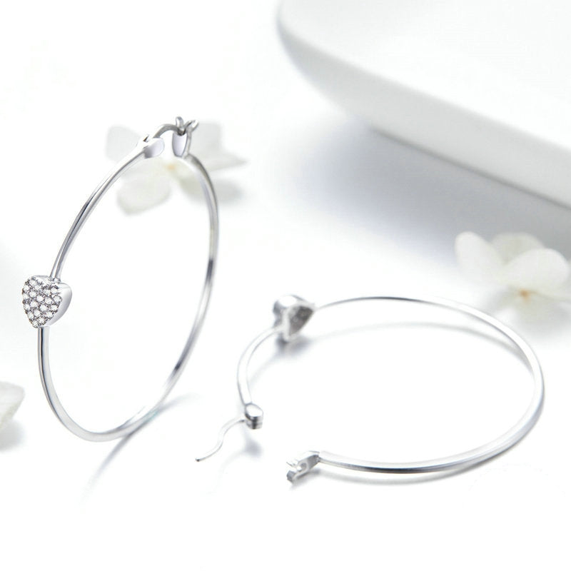 Boucles d'Oreilles Créoles Coeurs - Image 4