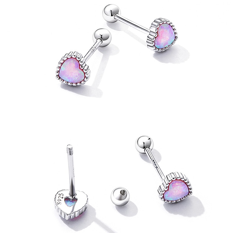 Boucles d'Oreilles Coeurs d'Opale - Image 5