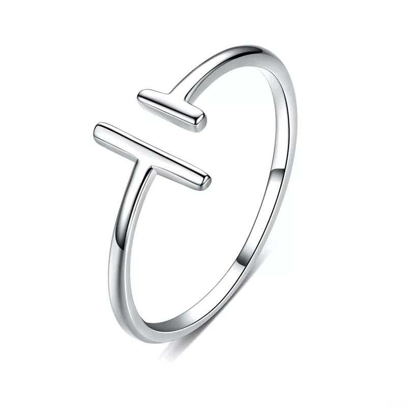 Bague Lignes Parallèles en argent 925 plaqué or blanc ajustable
