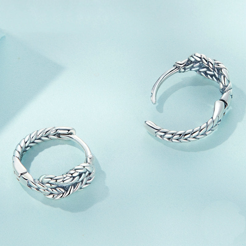 Boucles d’Oreilles Créoles Noeud Infini Argent Sterling 925 plaqué or blanc - Photo 5
