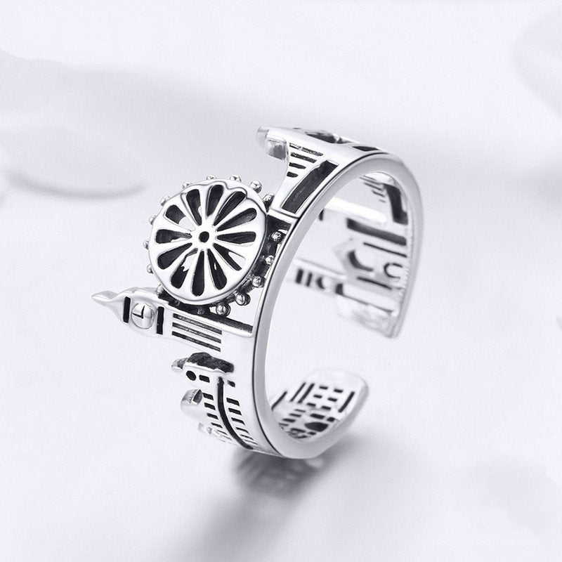 Bague Londres en argent 925 plaqué or blanc ajustable - Photo 4