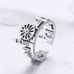 Bague Londres en argent 925 plaqué or blanc ajustable - Photo 4