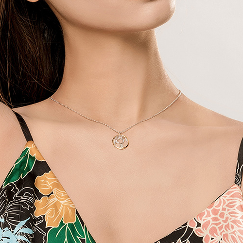 Collier Arbre de Vie Argent Sterling 925 plaqué or blanc et or jaune - Photo 2