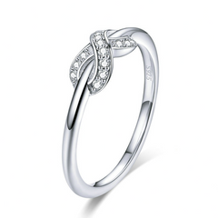 Bague Infini Brillant en argent 925 plaqué or blanc avec pavé de zircons blancs - Photo 3