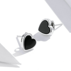 Boucles d'oreilles Coeurs Noirs - Image 3